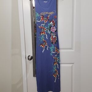 Ed Hardy Women's Purple Floral Maxi Dress